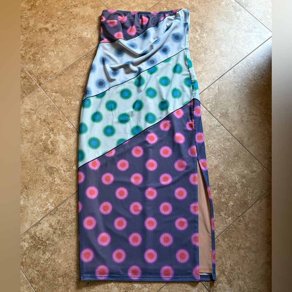 Miaou Lila Polka Dot Strapless Dress |Size- 1XL - Picture 2 of 5